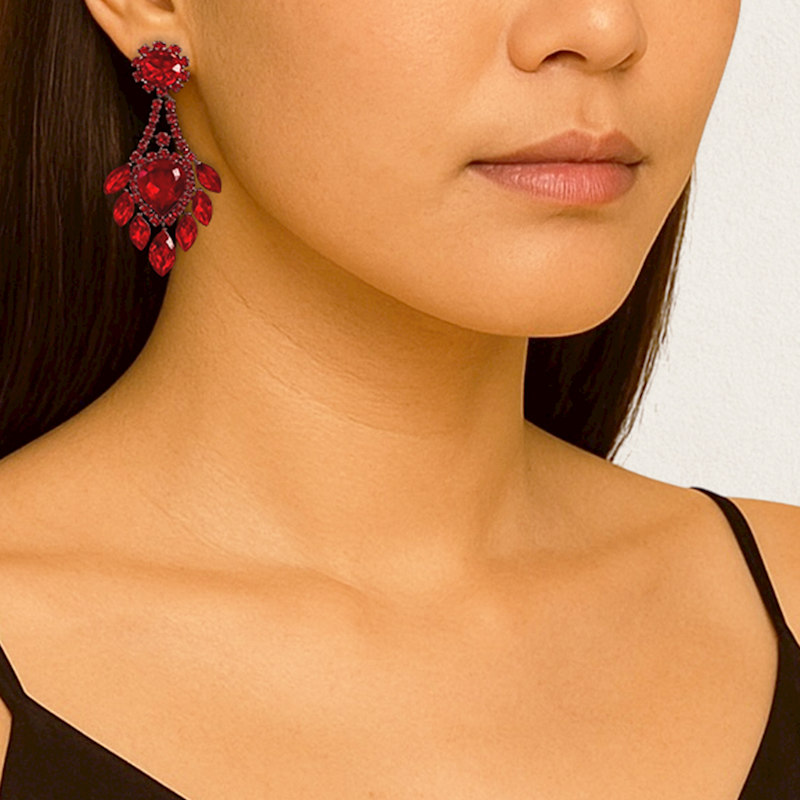 Thumbnail of Ruby Chandelier Cluster Earrings image