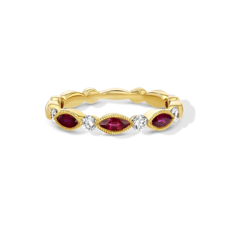 Thumbnail of Ruby & Diamond Pinky Ring image