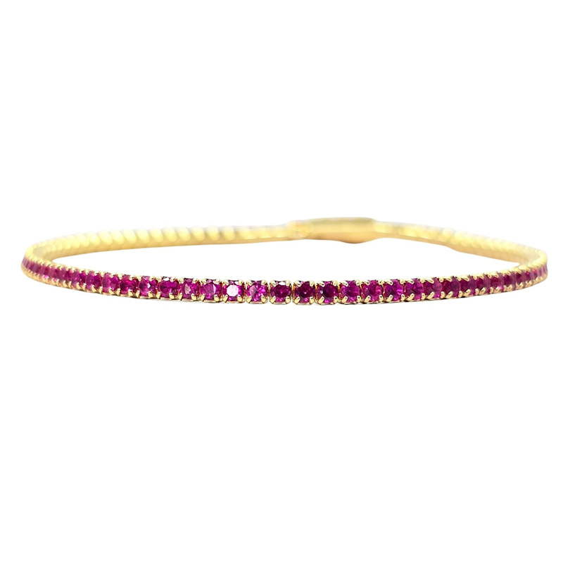 Thumbnail of Ruby July Birthstone Dainty Tennis Bracelet image