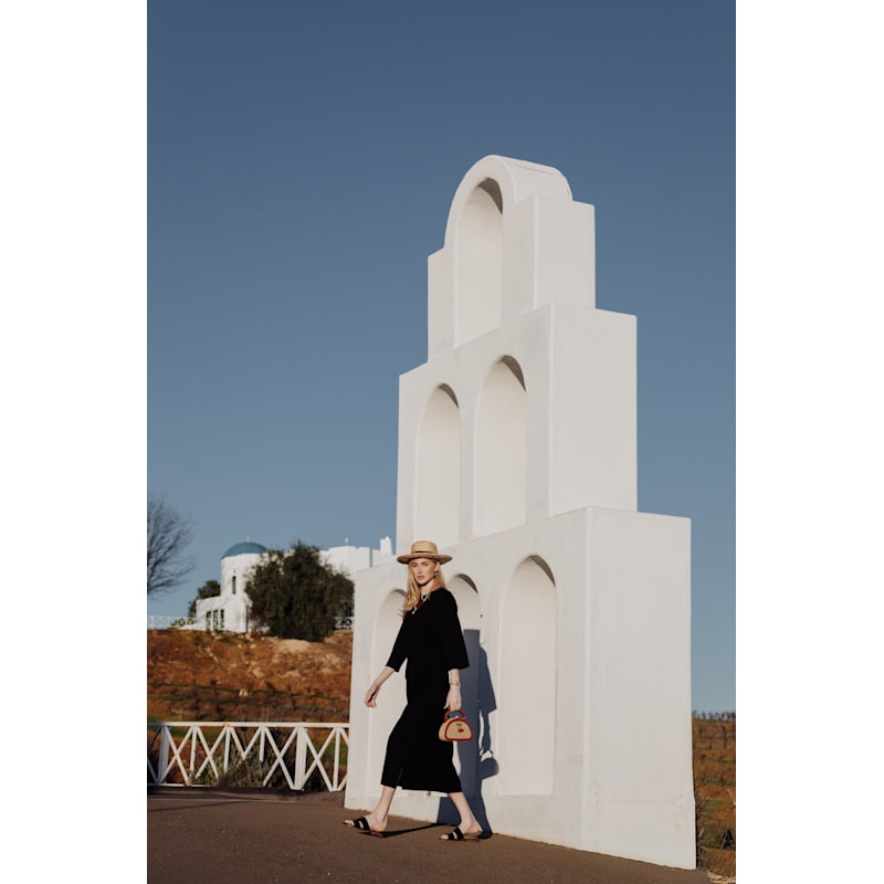 Thumbnail of Ruched Cotton T-Shirt Dress - Black image