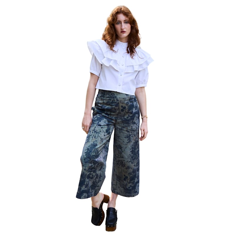Thumbnail of Ruched Layered Cotton Twill Blouse image
