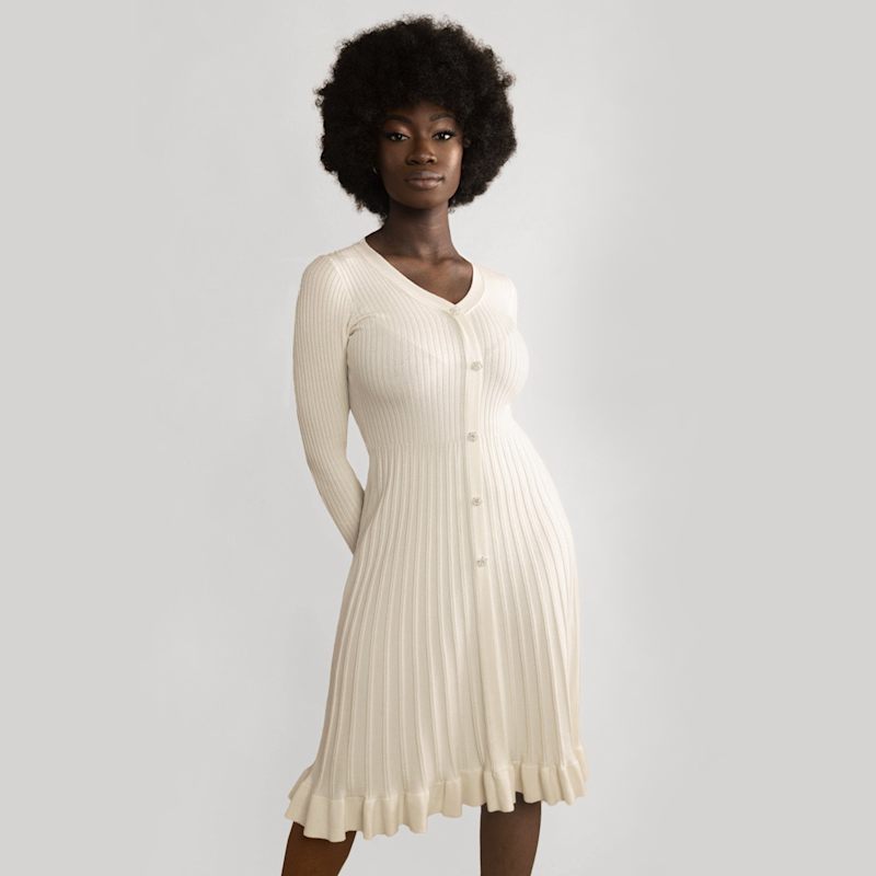 Thumbnail of Ruffled Hem Knitted Dress image