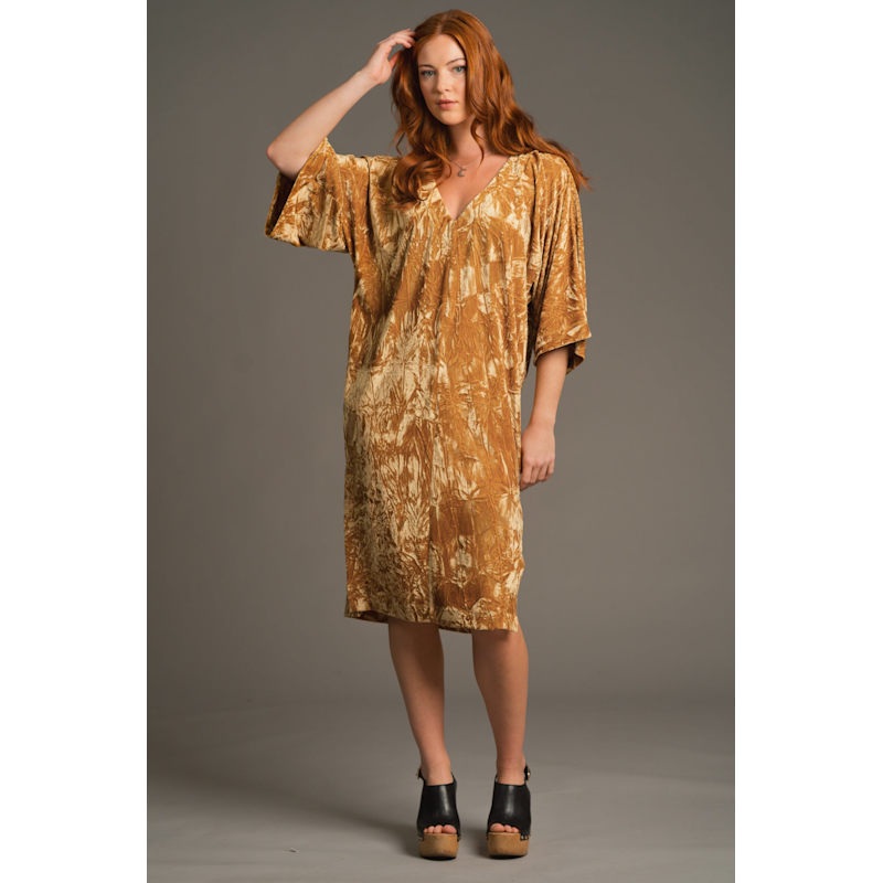 Little Lies Rumours Velvet Midi Dress - Yellow