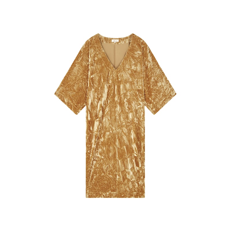 Little Lies Rumours Velvet Midi Dress - Yellow