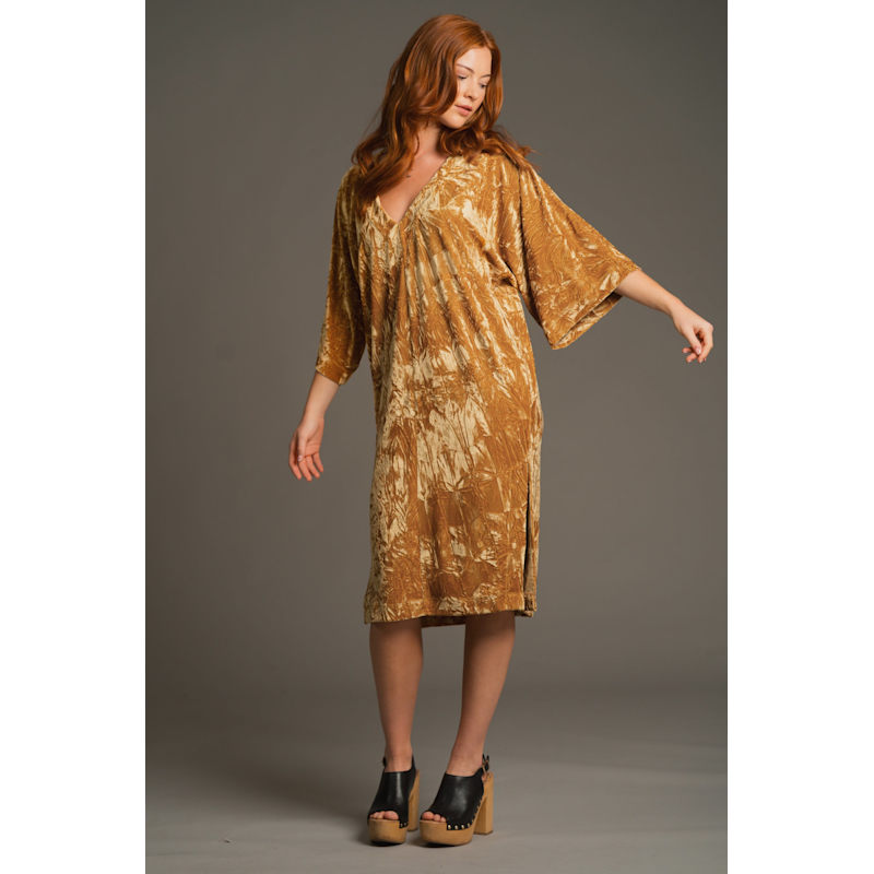 Little Lies Rumours Velvet Midi Dress - Yellow