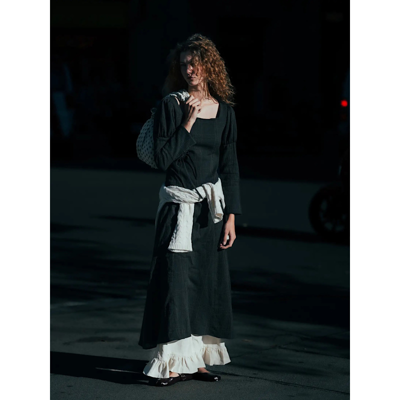 Carmen Says Plaid Maxi Dress - Brown