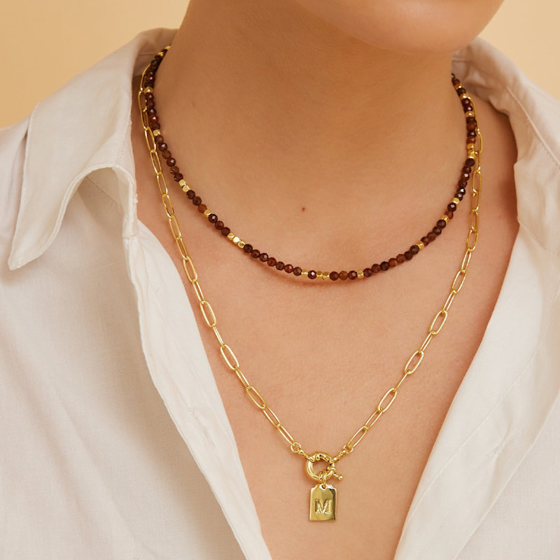 Thumbnail of Letter Gold Tag Necklace image
