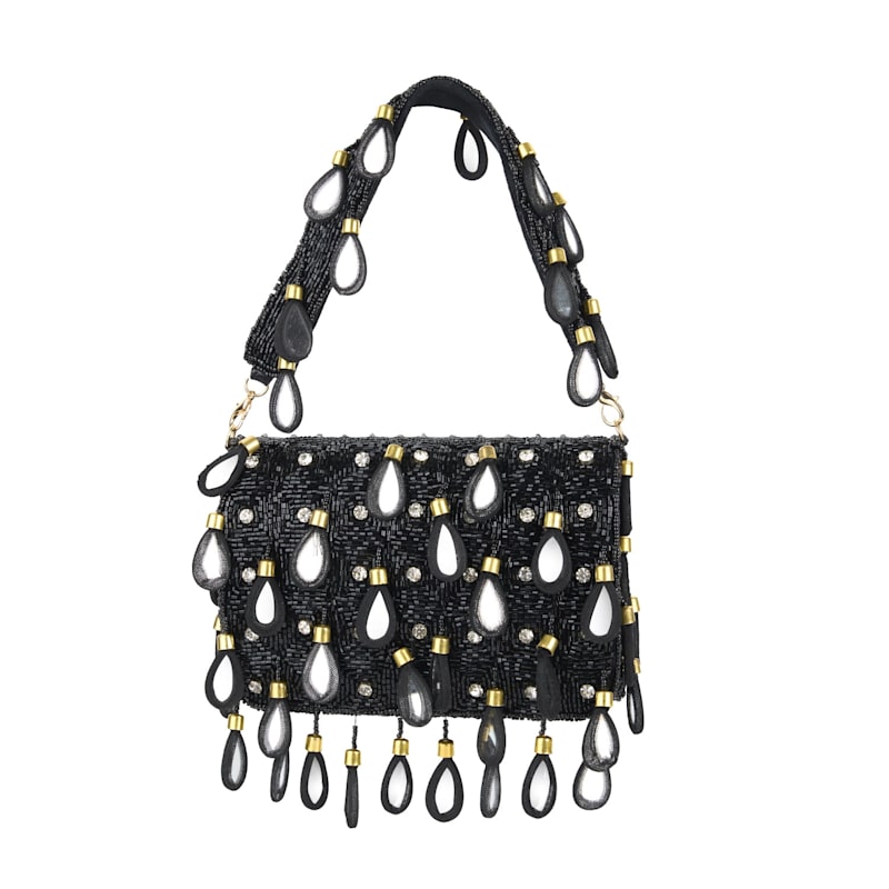 Thumbnail of Maya Black Beaded Statement Clutch image