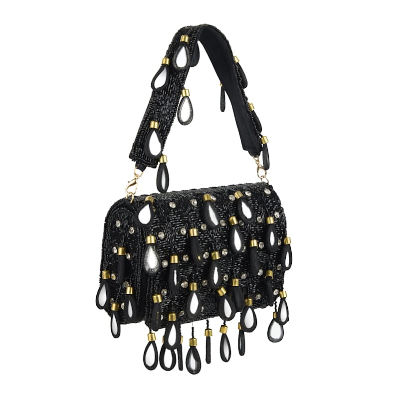 Thumbnail of Maya Black Beaded Statement Clutch image
