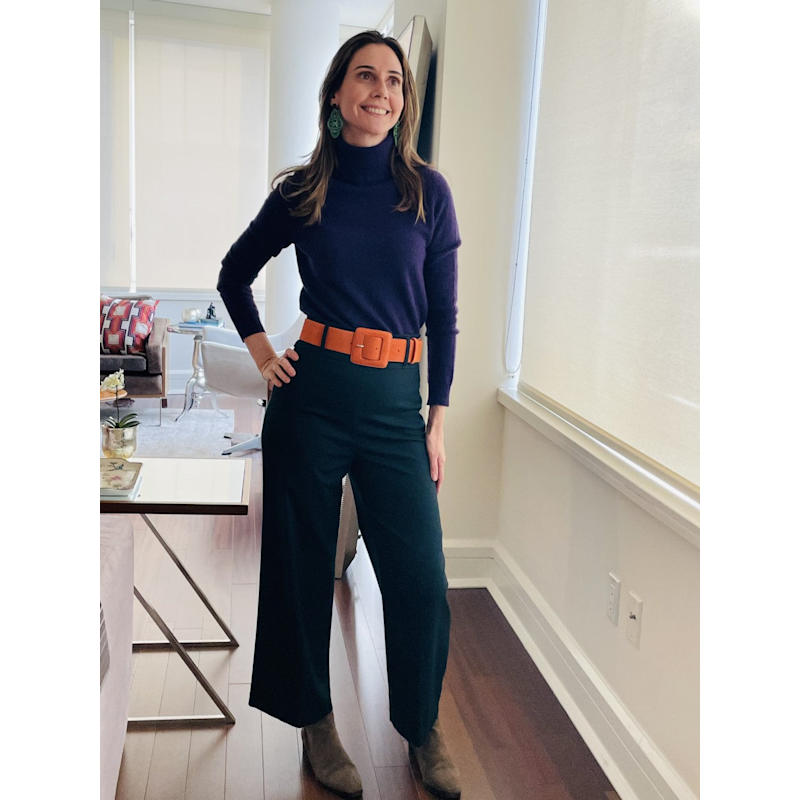 Thumbnail of Suede Square Buckle Belt - Orange image