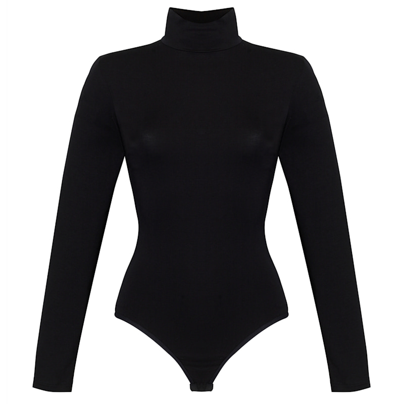 Thumbnail of Turtleneck Long Sleeve Viscose Bodysuit - Black image