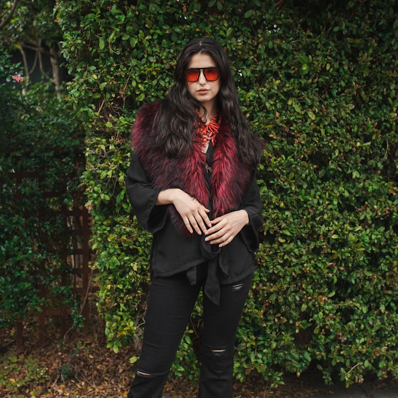 Thumbnail of Oxblood Faux Fur Collar image
