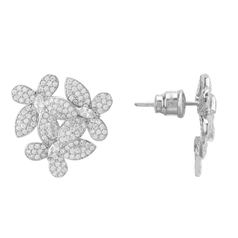 Thumbnail of Flowers Large Stud Earrings Silver image