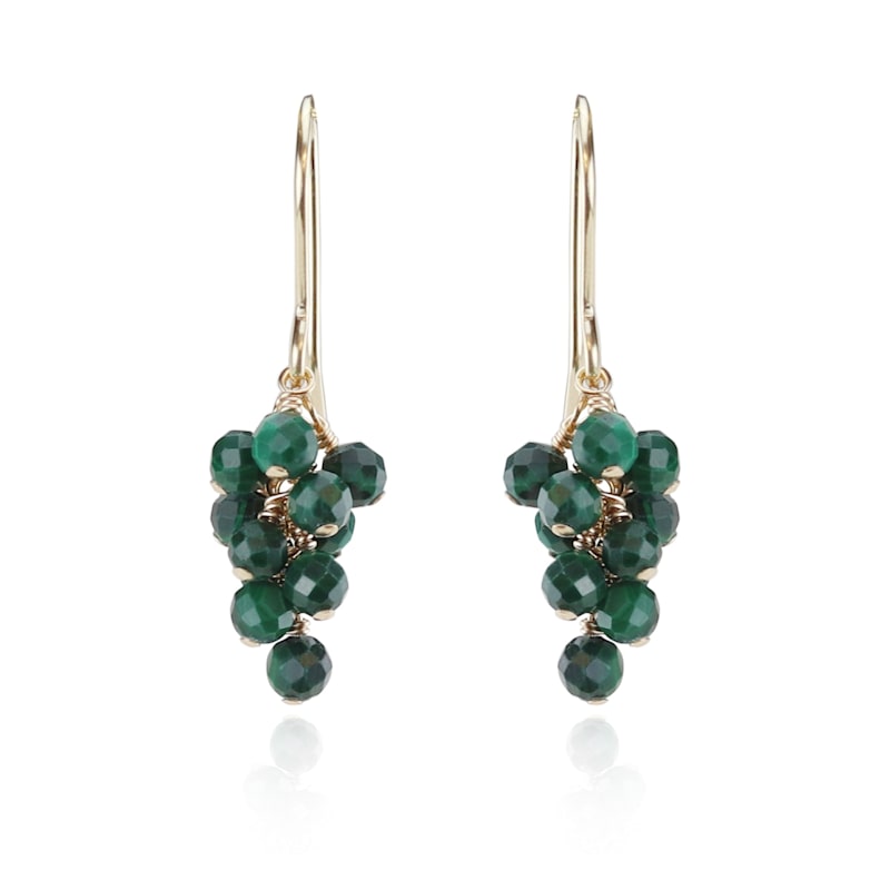 Thumbnail of Green Malachite  Cluster Drop Earrings image