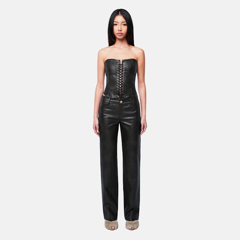 Bella Black Faux Leather Pants | OW Collection | Wolf & Badger