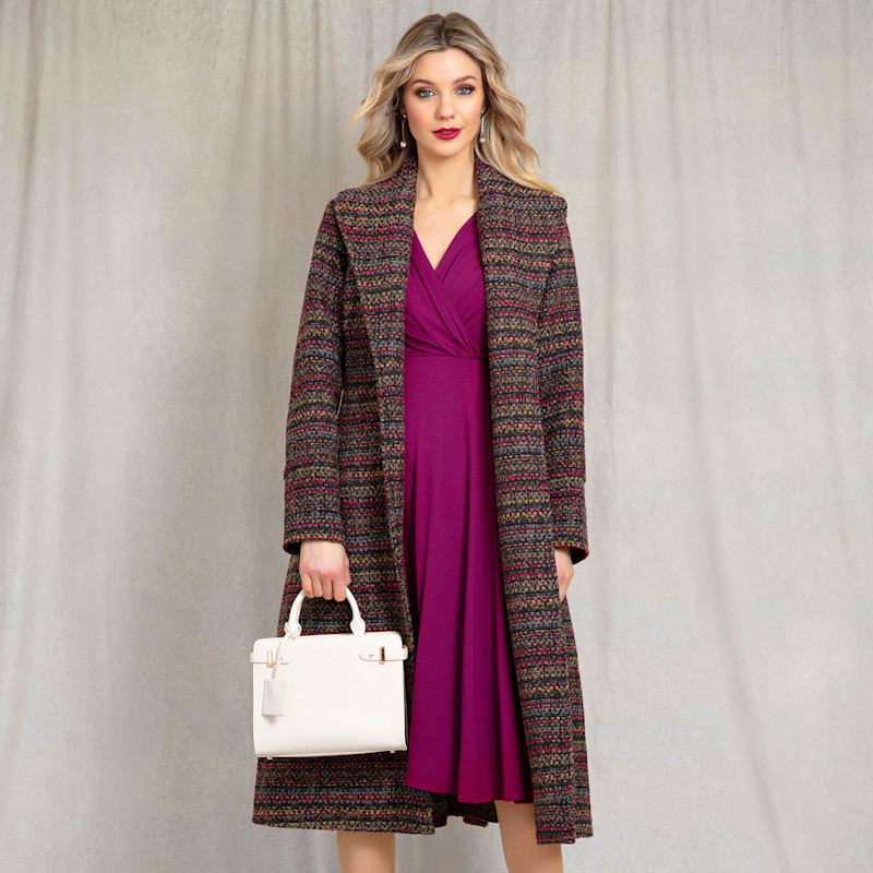 Thumbnail of Sabrina Coat In Berry Bouclé image