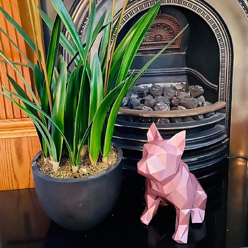 Thumbnail of French Bulldog Geometric Sculpture - Frank In Fondant Pink image