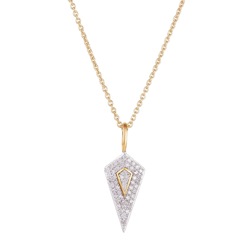 Thumbnail of Diamond Rhombus Pendant 9K Gold image