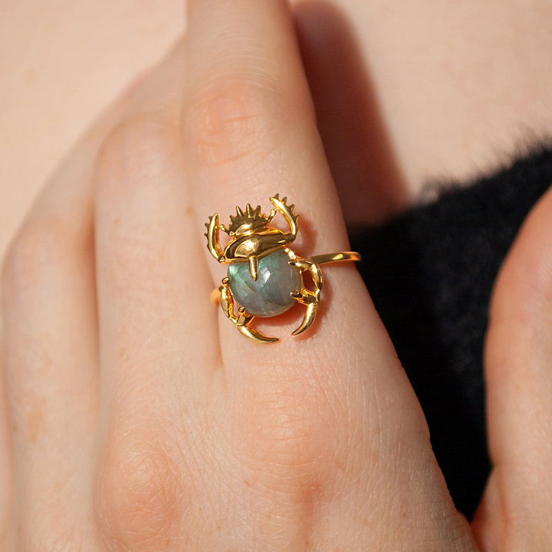 Thumbnail of Sacred Scarab Labradorite And Gold Vermeil Ring image
