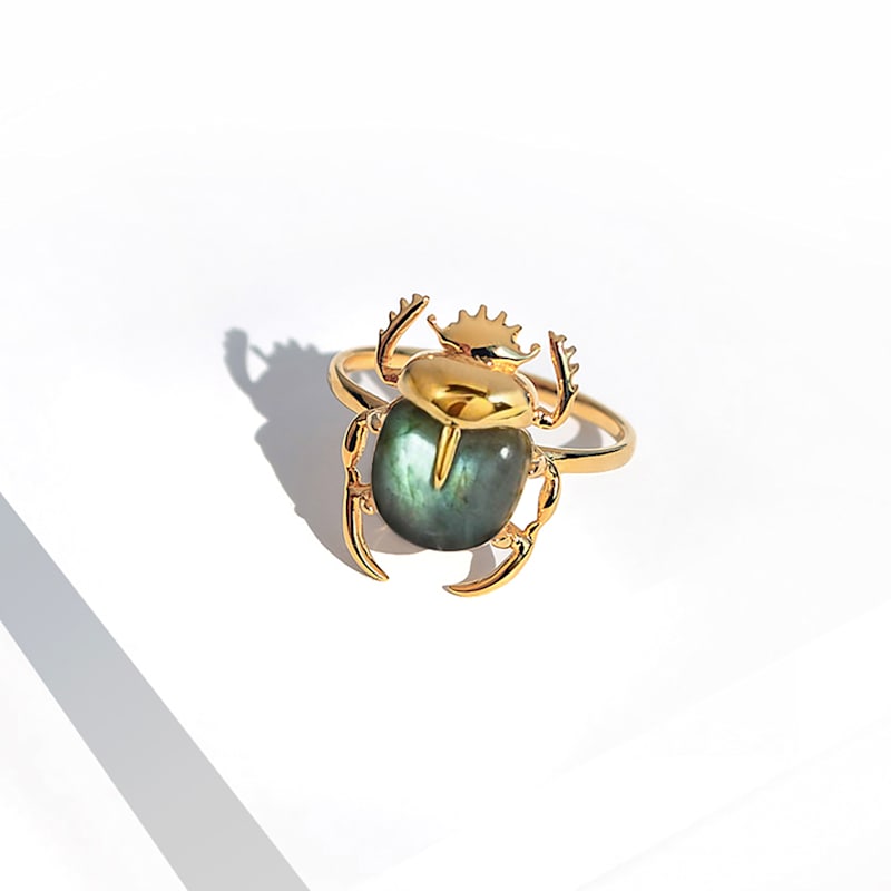 Thumbnail of Sacred Scarab Labradorite And Gold Vermeil Ring image