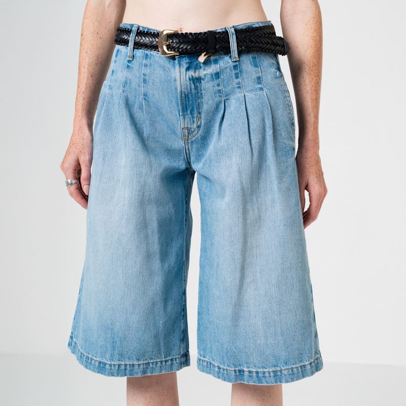 Sadie Pleated Jorts In Cocoa Beach | Noend Denim | Wolf & Badger