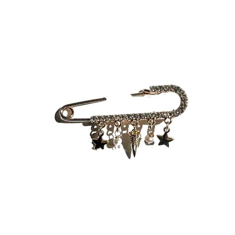 Thumbnail of Safety Pin Charm Brooch image