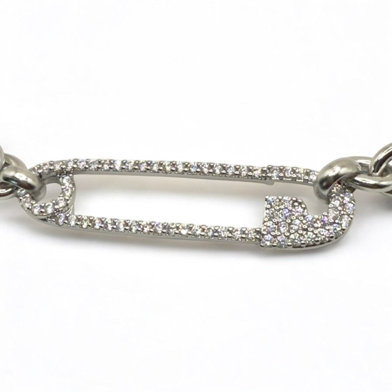 Thumbnail of Safety Pin Necklace White Gold image
