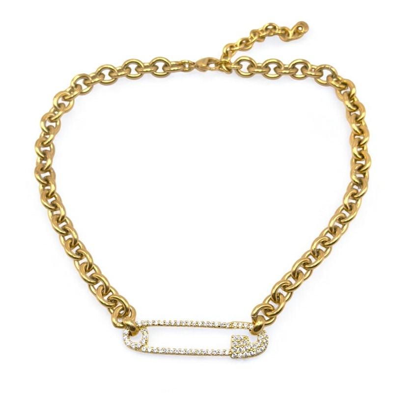 Thumbnail of Safety Pin Necklace Yellow Gold image