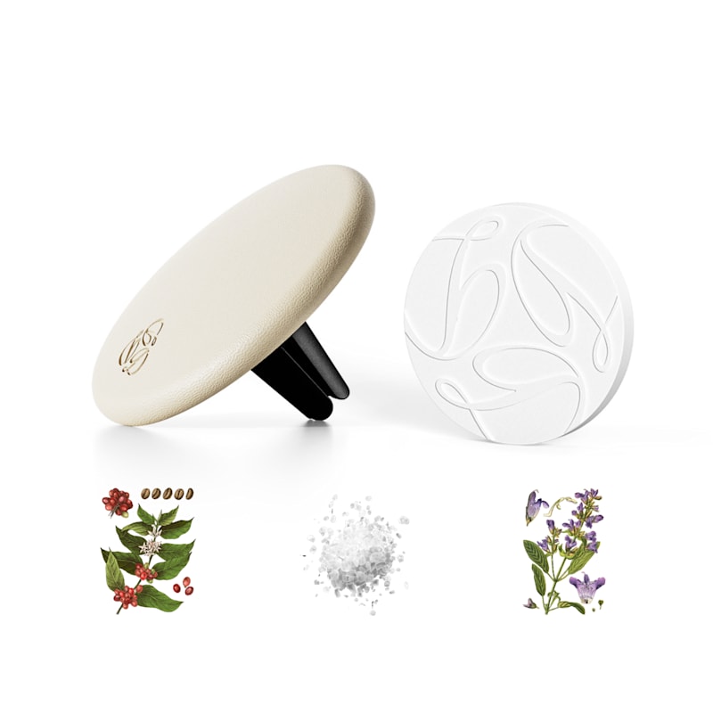 Sage Cream Lambskin Car Diffuser & Insert | seree | Wolf & Badger
