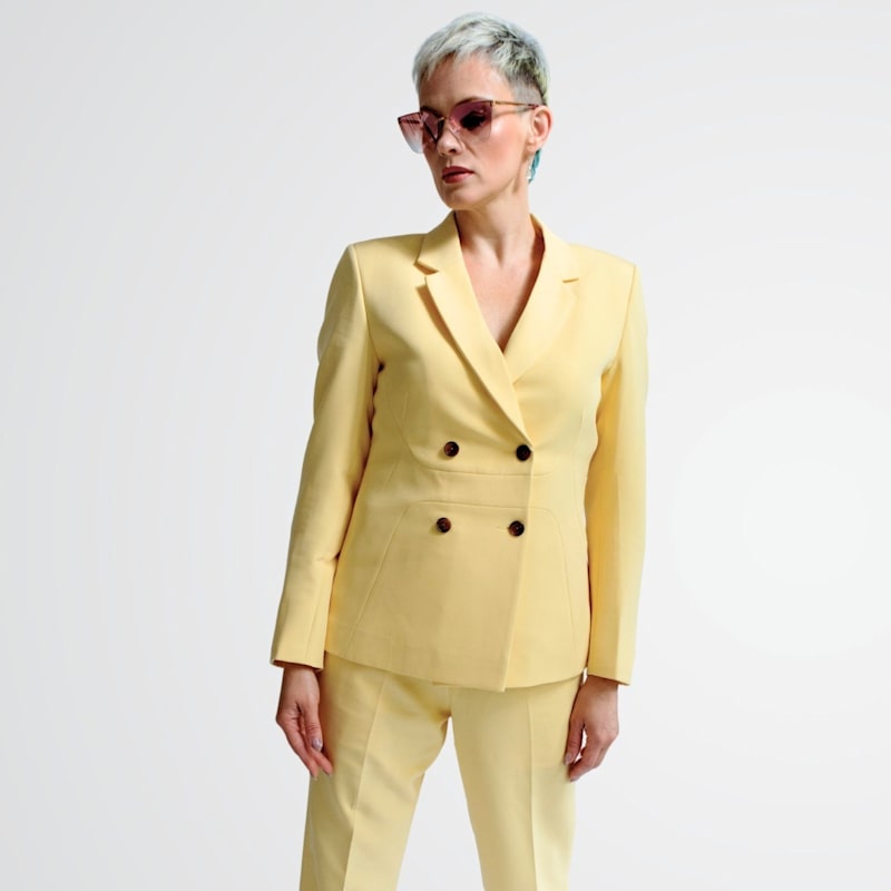 Thumbnail of Sage Double Breasted Jacket For Women - Yellow image
