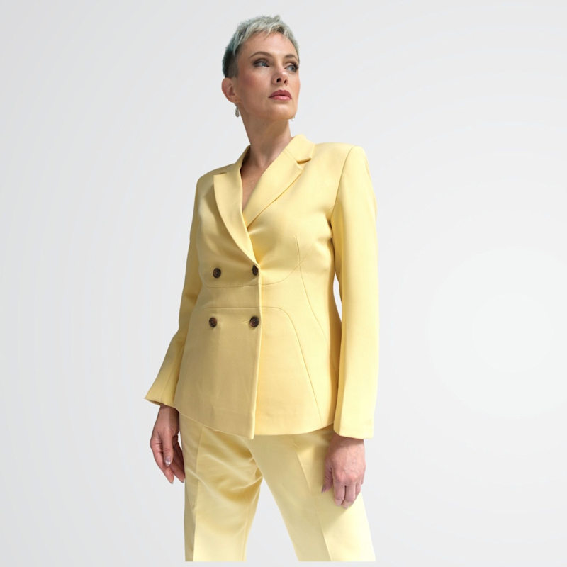 Thumbnail of Sage Double Breasted Jacket For Women - Yellow image