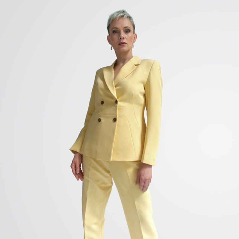 Thumbnail of Sage Double Breasted Jacket For Women - Yellow image