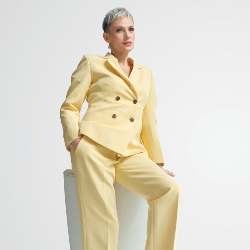 Thumbnail of Sage Double Breasted Jacket For Women - Yellow image