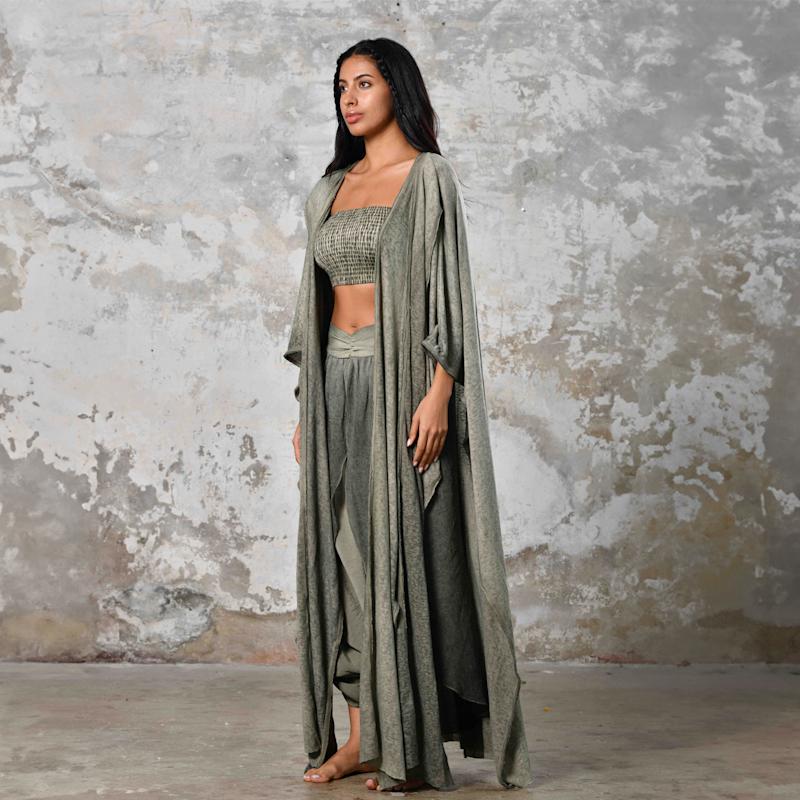 Thumbnail of Sahmeran Kimono Khaki Green - Boho Unisex Kimono image