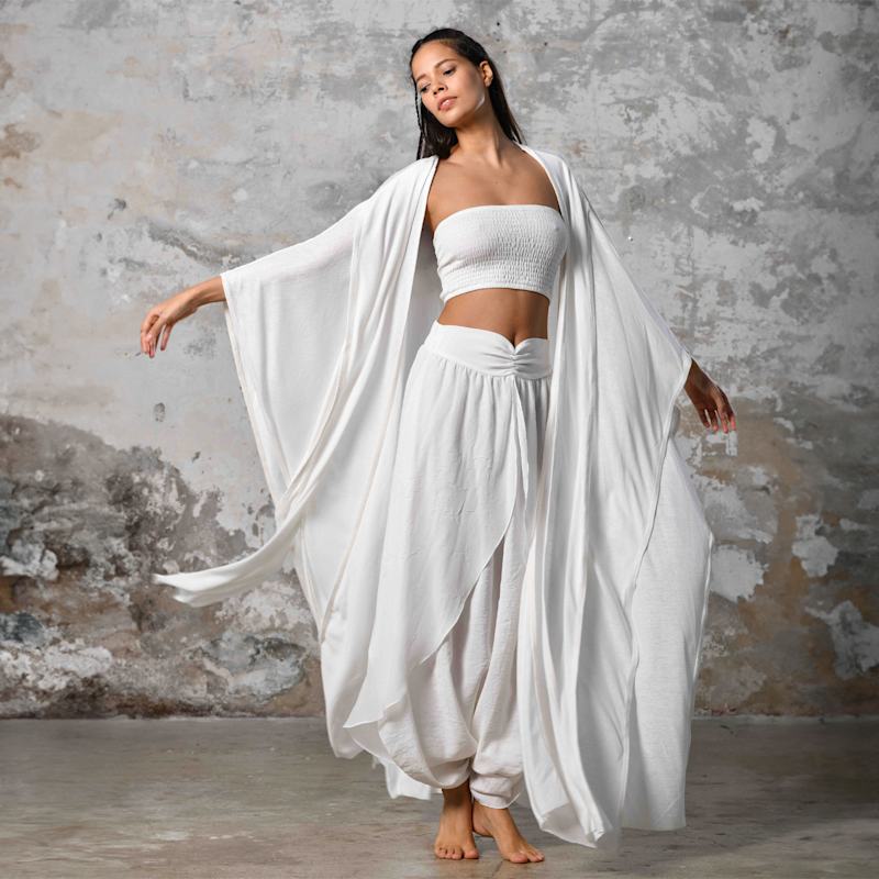 Thumbnail of Sahmeran Kimono White - Boho Unisex Kimono image