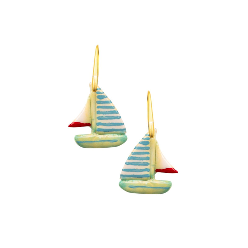 Thumbnail of Sail Away - Sailboat Earrings image