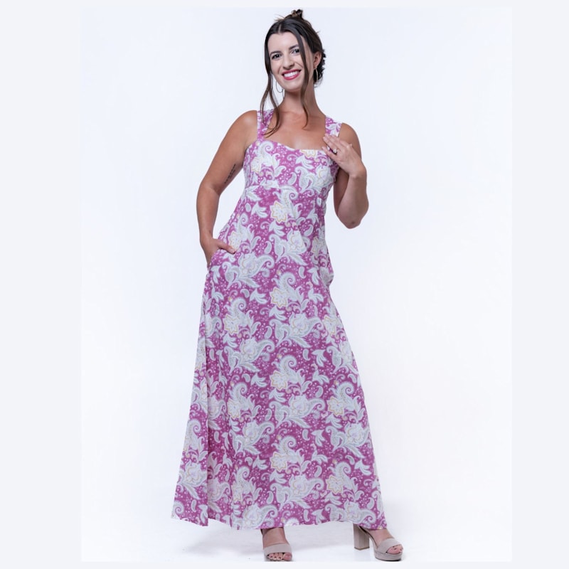 Thumbnail of Salene Cotton Sleeveless Pink Maxi Dress image