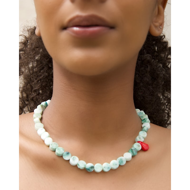 Thumbnail of Salt & Sea Necklace With Amazonite & Coral image