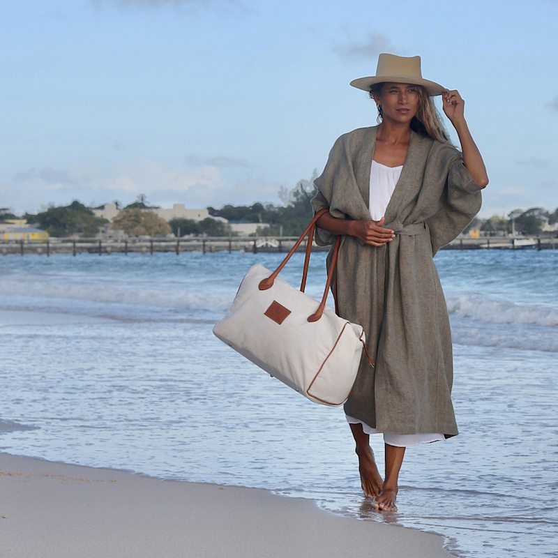 Thumbnail of Sanctuary Handmade Linen Kimono - Olive image