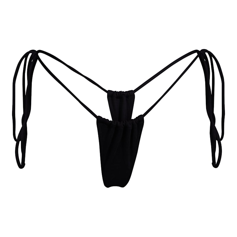 Thumbnail of Sanctuary Tassel Thong Bikini Bottom - Dark Seas Black image