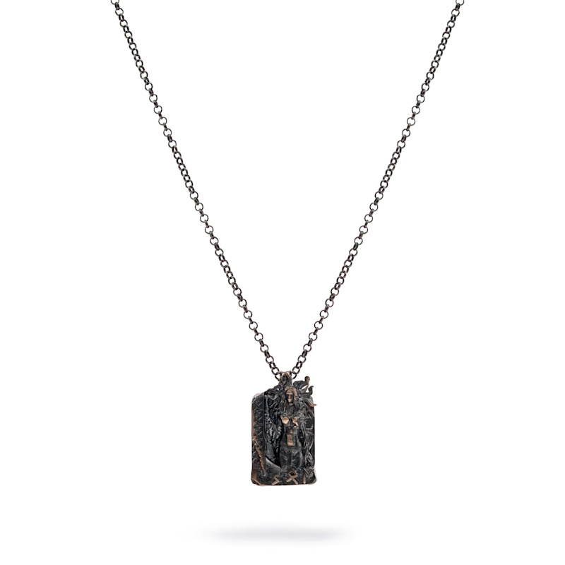 Thumbnail of Santa Muerte Men’s Sterling Silver Necklace - Silver image