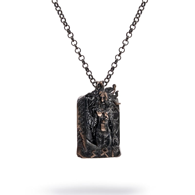 Thumbnail of Santa Muerte Men’s Sterling Silver Necklace - Silver image