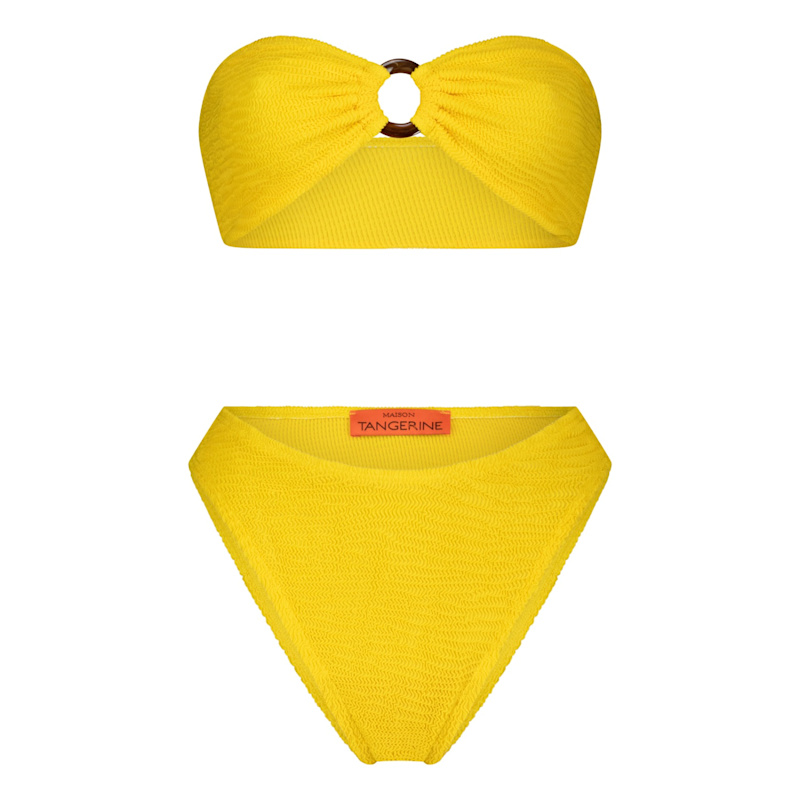 Thumbnail of Santorini Crinkle Swimsuit Lemon Yellow Bikini image