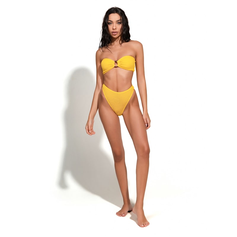 Thumbnail of Santorini Crinkle Swimsuit Lemon Yellow Bikini image