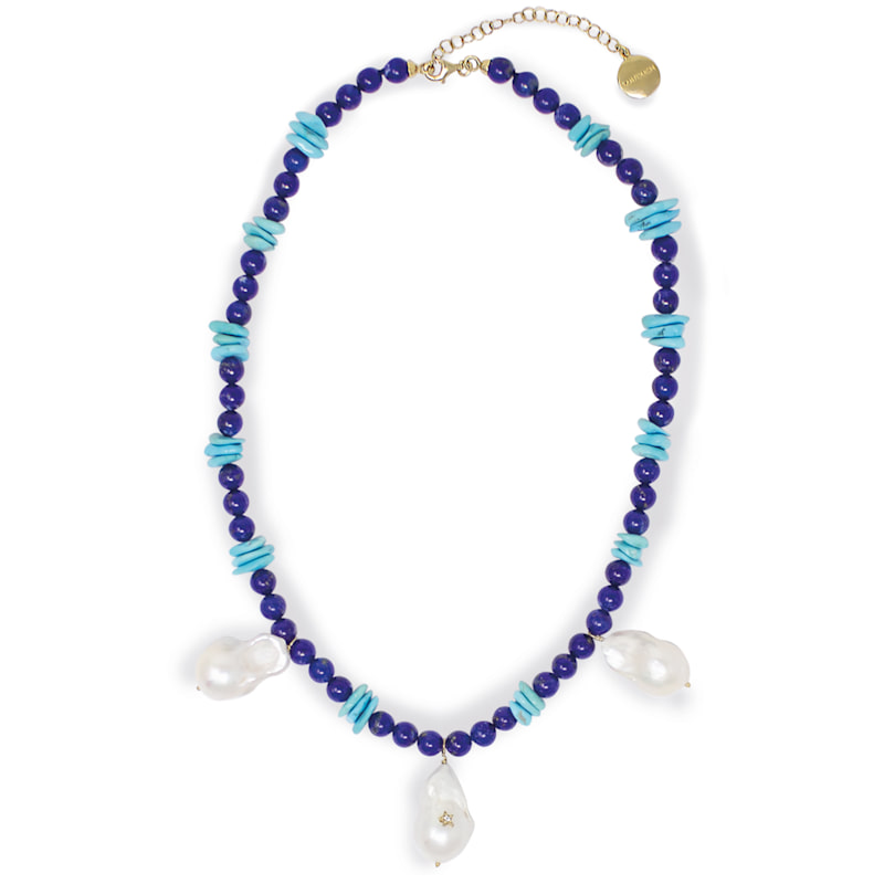 Thumbnail of Santorini Necklace In Lapis And Turquoise image