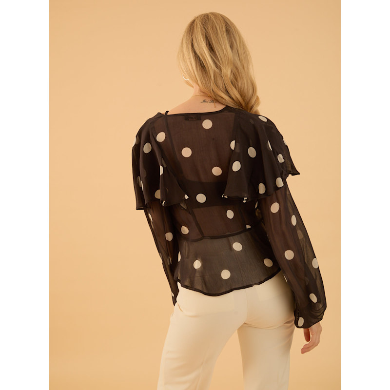 Thumbnail of Saphi Polka Dot Frill Blouse image
