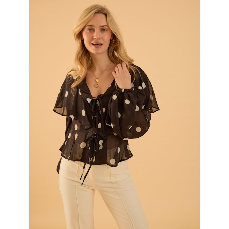 Thumbnail of Saphi Polka Dot Frill Blouse image