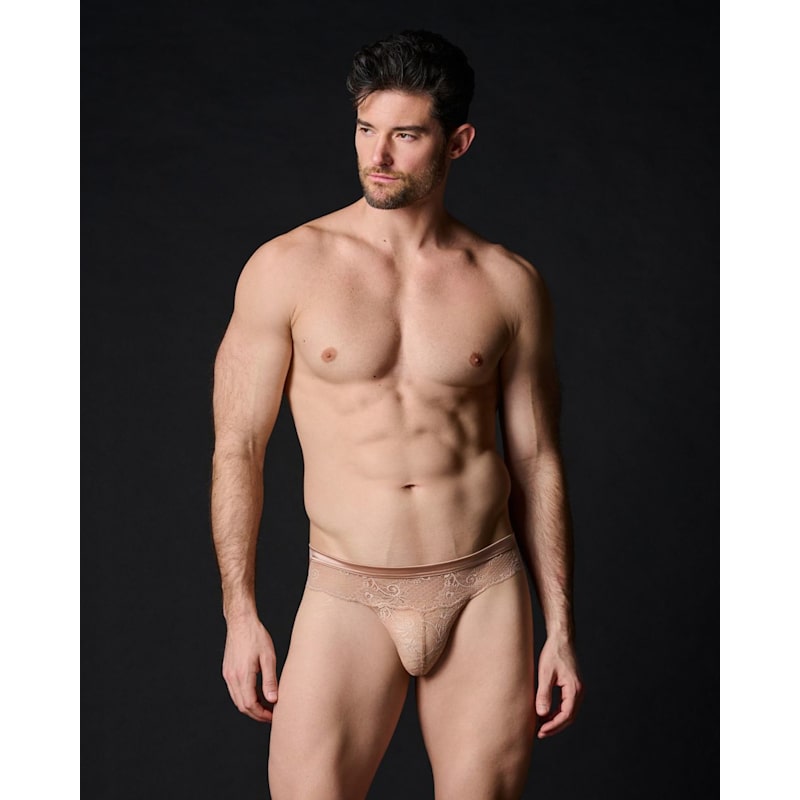 Men's Leather Thong/Jockstrap - Soft Supple Leather With Detachable Pouch, Elastic Waistband