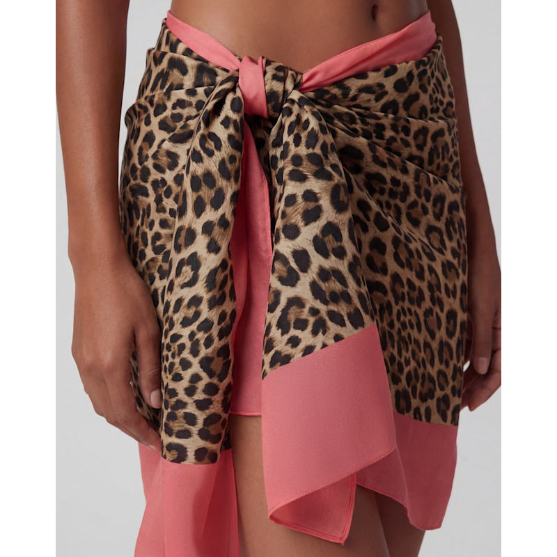 Thumbnail of Sapphira Leopard Brown Womens Printed Scarf image