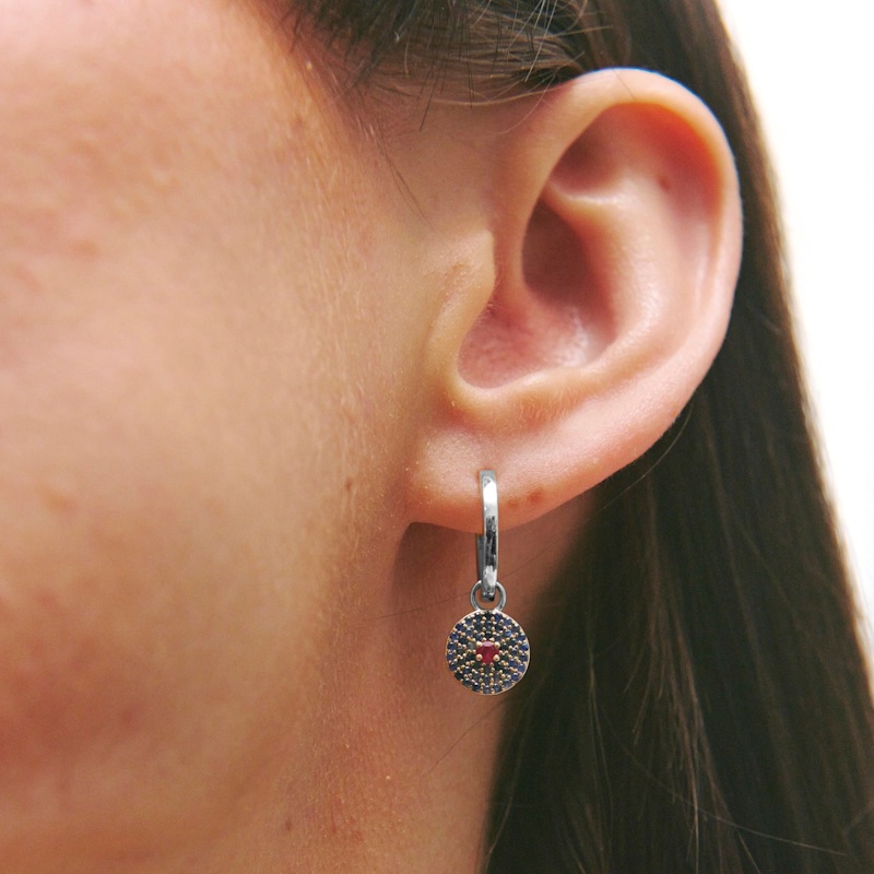 Thumbnail of Huggie Hoop Earring 9K White Gold image